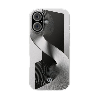 Grey Lite Phone Case for iPhone - Obsidian Moiré Wave