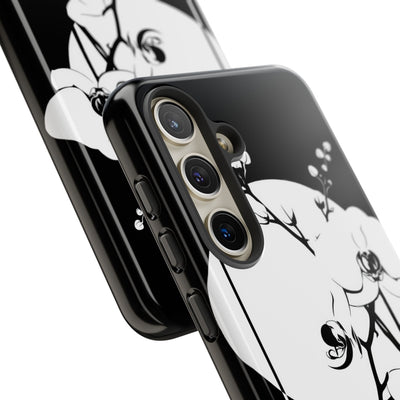 Black Tough Phone Case for Samsung - Lunar Orchid Grid