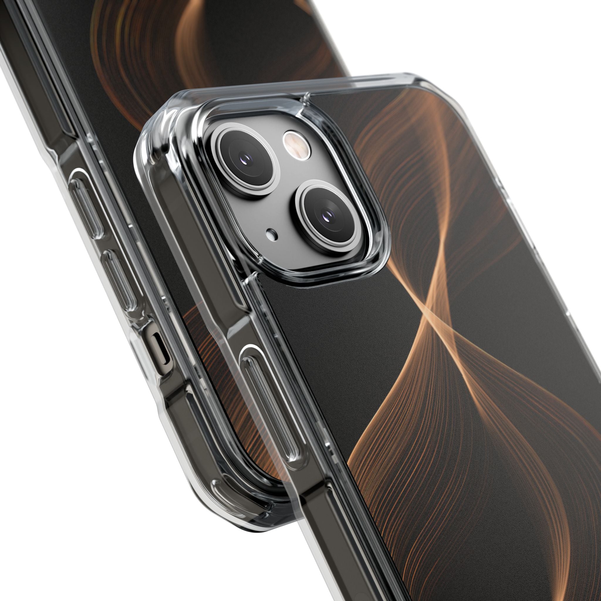 Brown Impact MagSafe Phone Case for iPhone - Copper Silk Wave