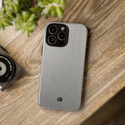 Grey Tough Phone Case for iPhone - Chrome Mesh Warp
