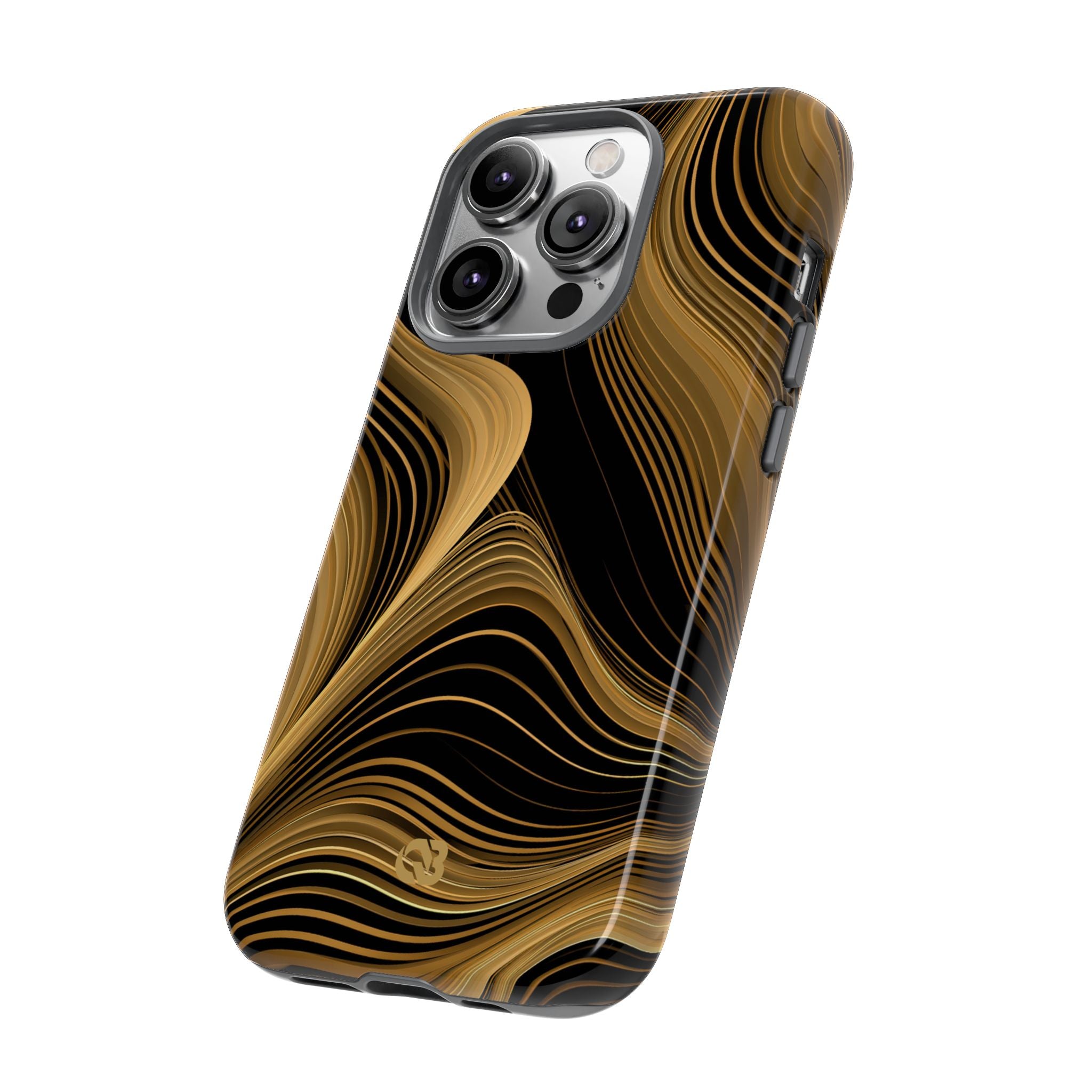 Gold Tough Phone Case for iPhone - Molten Copper Strands