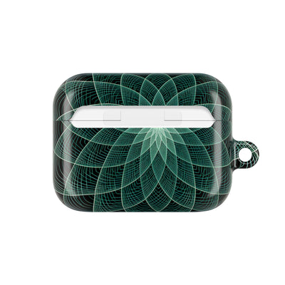 Verdant Harmonic Bloom · Hard Case for AirPods & AirPods Pro · Black