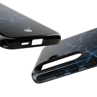Blue Tough Phone Case for Samsung - Cobalt Geometric Bloom