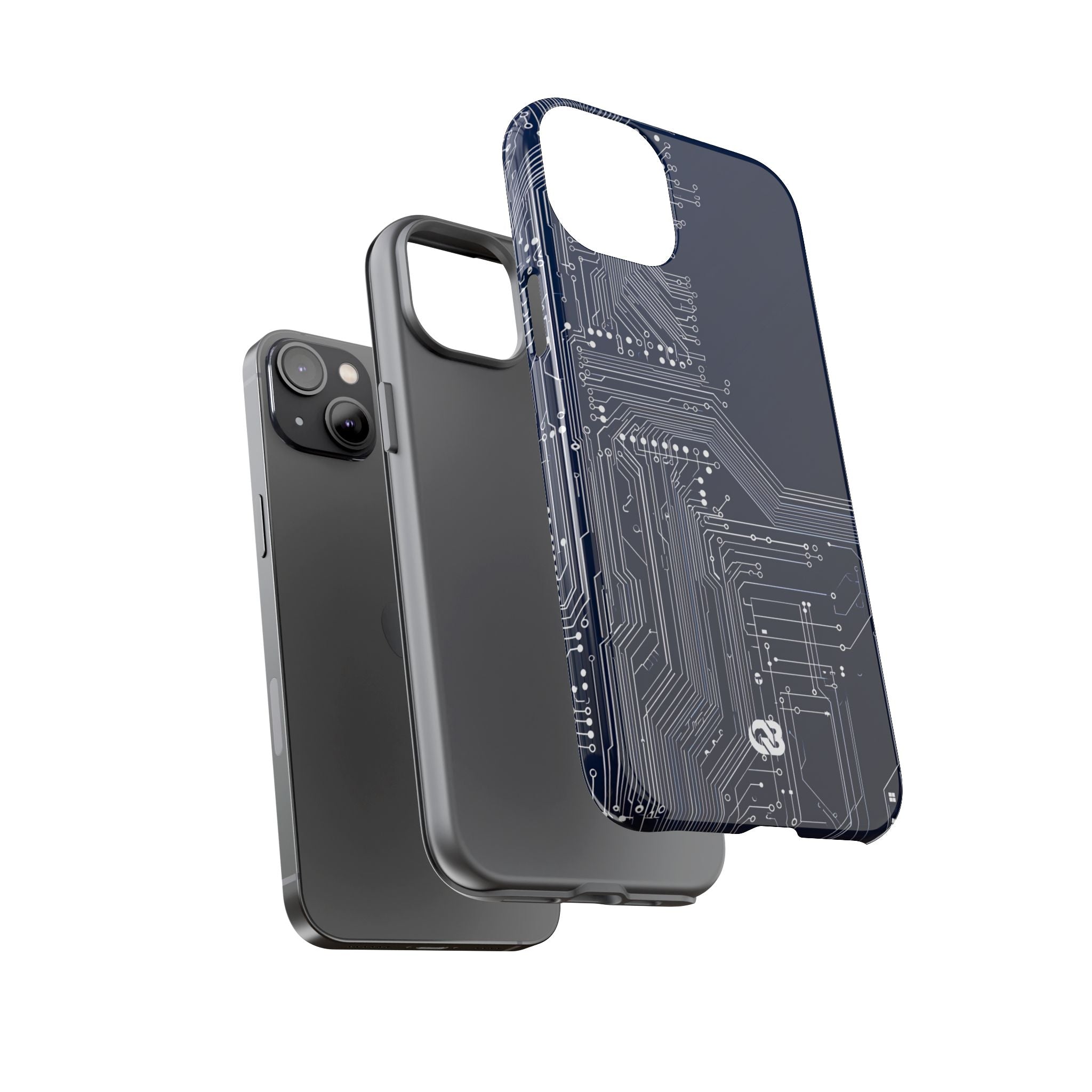 Blue Tough Phone Case for iPhone - Cobalt Data Stream