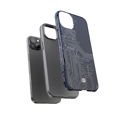 Blue Tough Phone Case for iPhone - Cobalt Data Stream