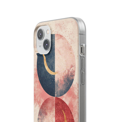 Golden Crescent Circles iPhone 14 Plus Case - Soft
