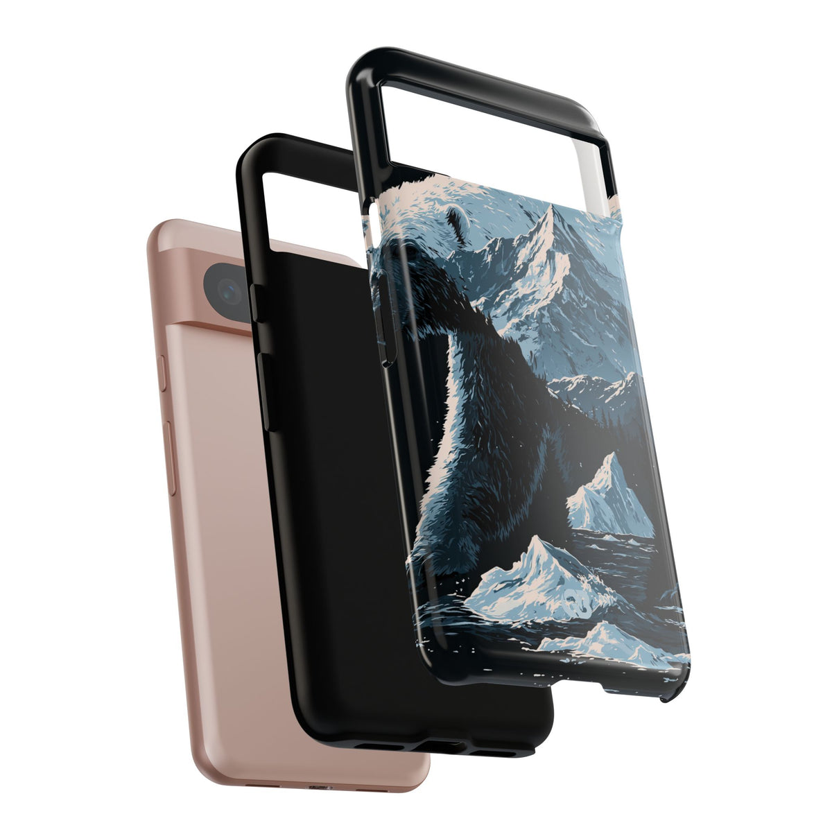 Nordic Arctic Bear · Tough Phone Case for Pixel ·  Black