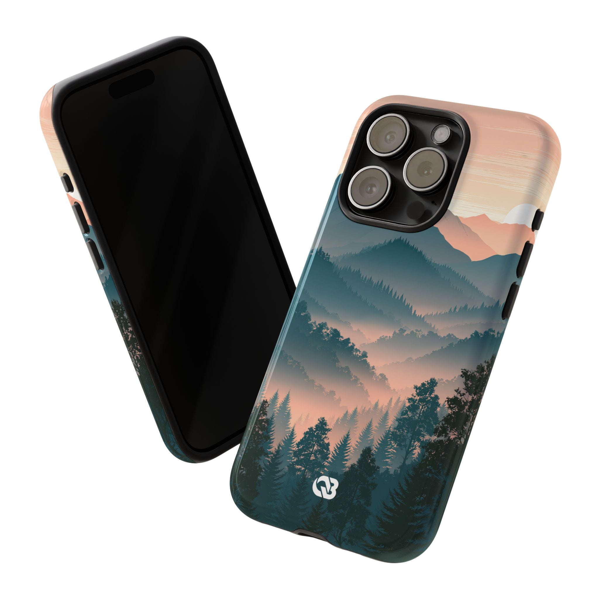 Teal Tough Phone Case for iPhone - Alpine Teal Horizon