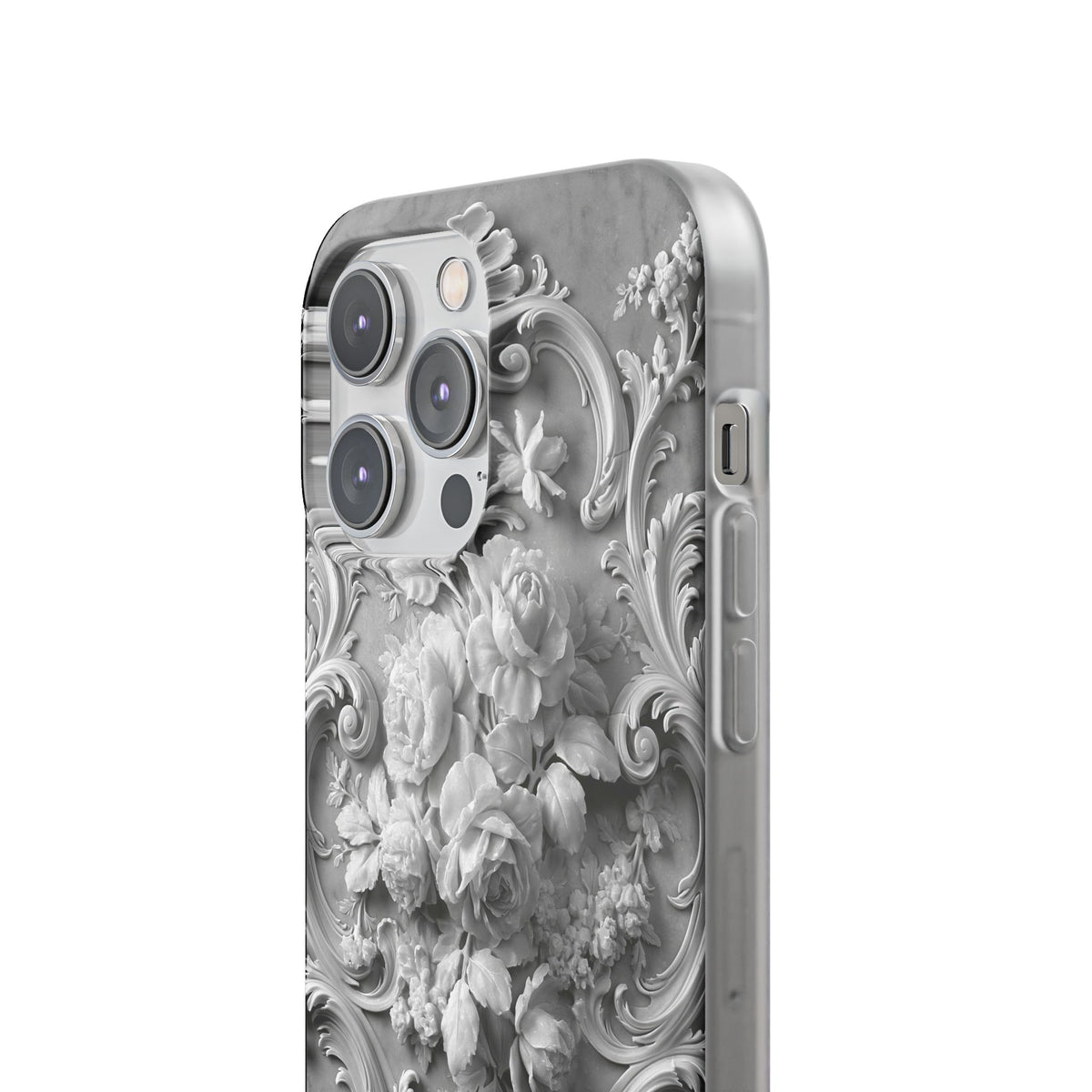 Rococo Marble Rose · Lite Phone Case for iPhone ·  White
