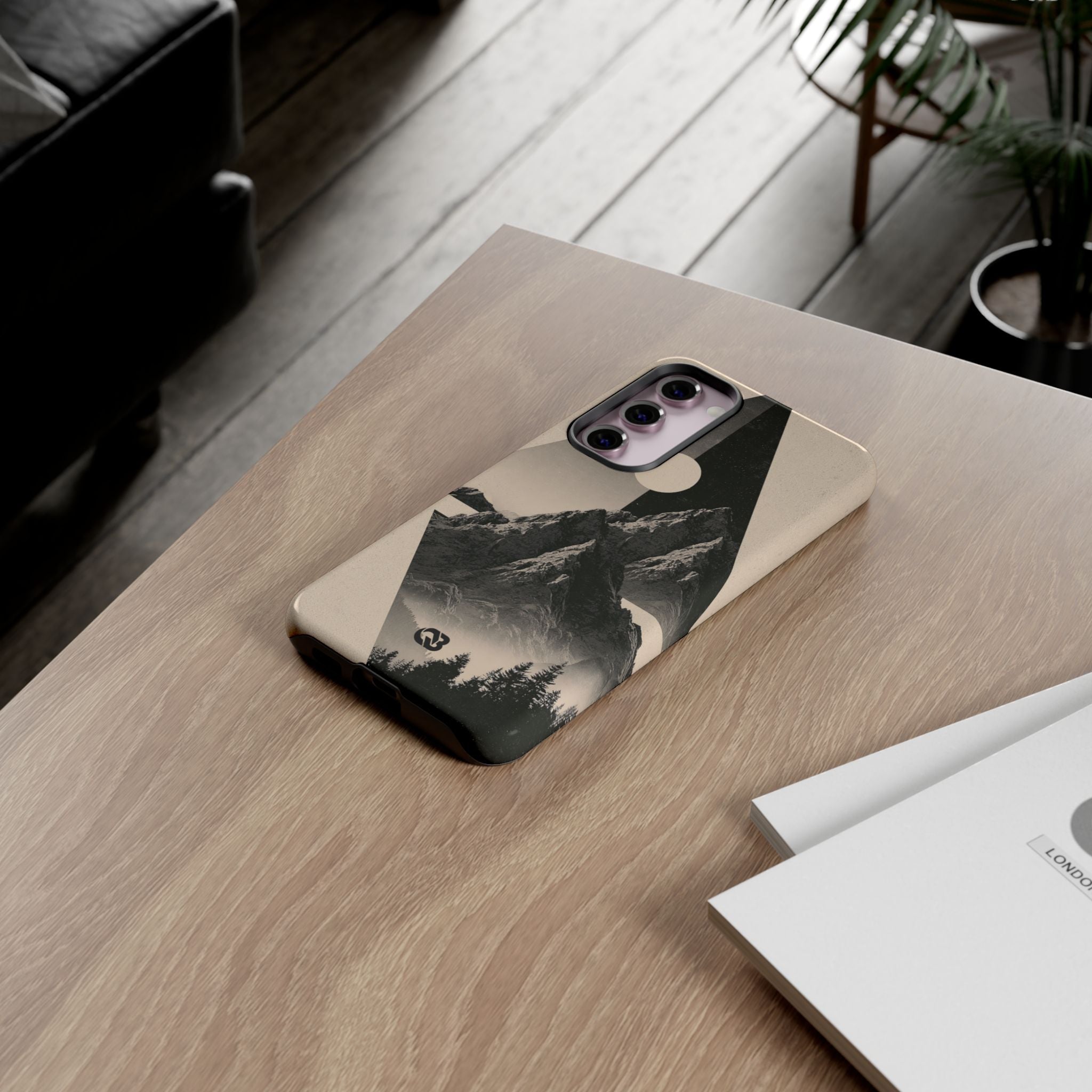 Beige Tough Phone Case for Samsung - Obsidian Summit Parchment