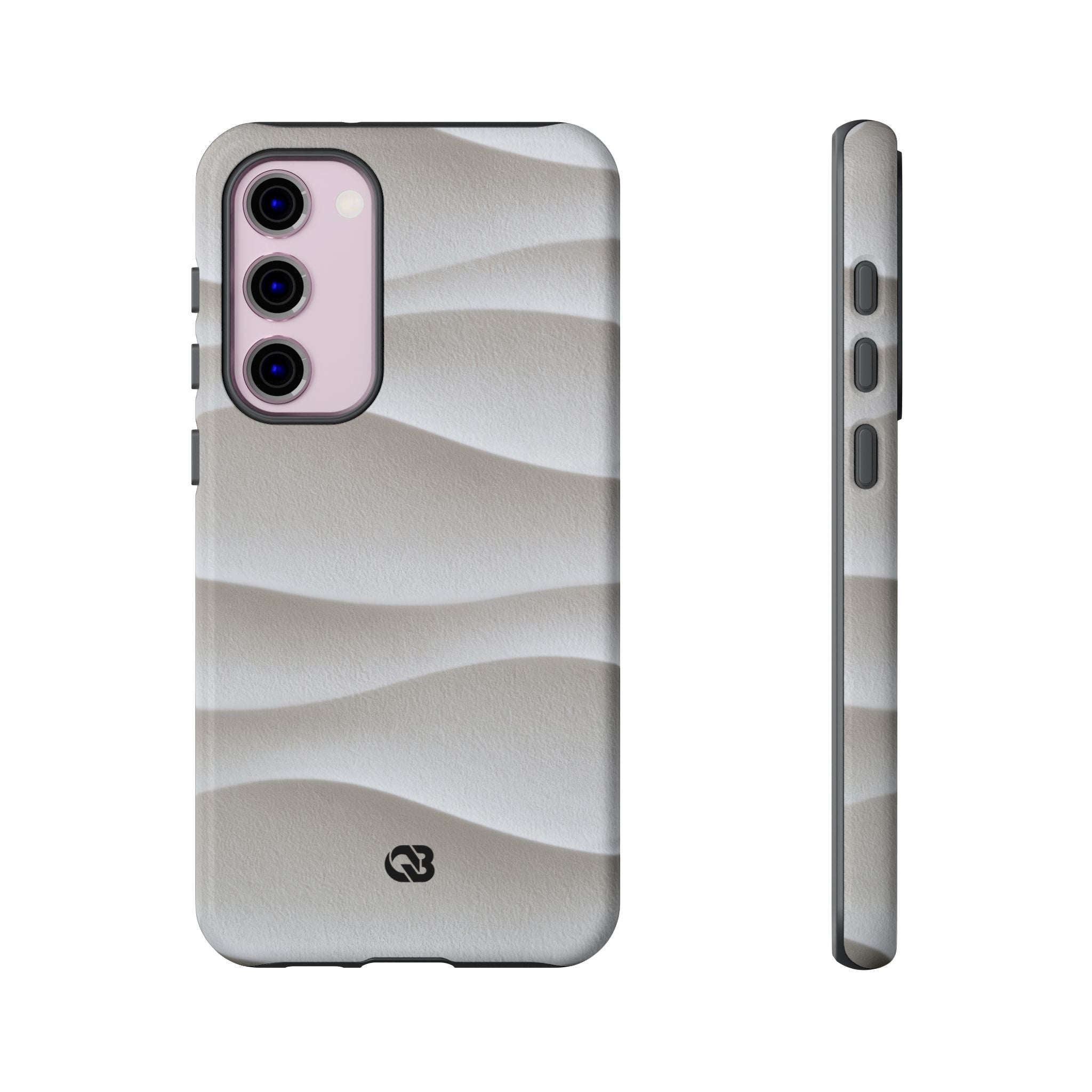 White Tough Phone Case for Samsung - Arctic Flow Ridges