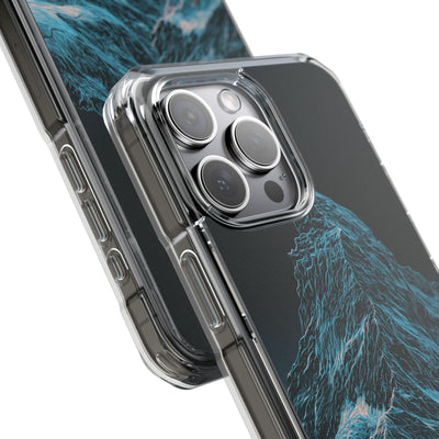 Glacial Alpine Peak · Clear Impact Magnetic Phone Case for iPhone · Blue