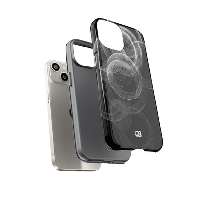 Black Tough Phone Case for iPhone - Kinetic Wireframe Orbit