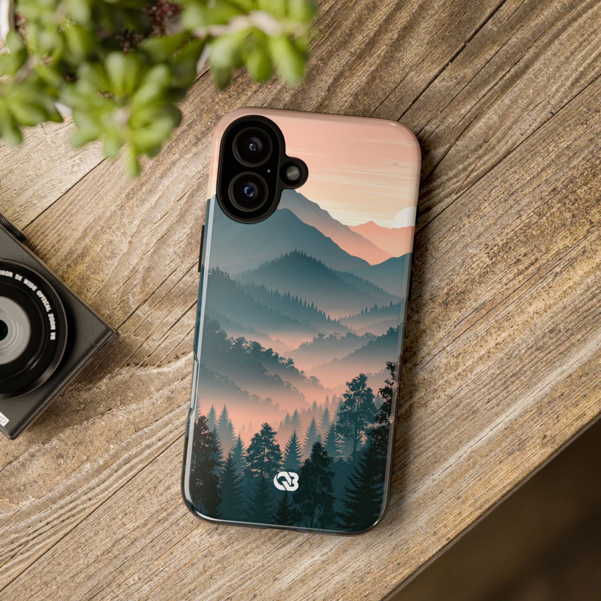 Teal Tough Phone Case for iPhone - Alpine Teal Horizon