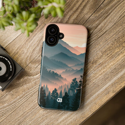 Teal Tough Phone Case for iPhone - Alpine Teal Horizon