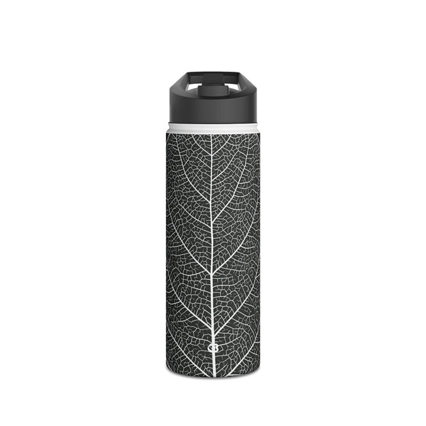 Monochrome Leaf Skeleton · Insulated Water Bottle · Black