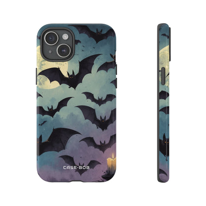 Glowing Bat Swarm iPhone 15 Plus Case - Tough