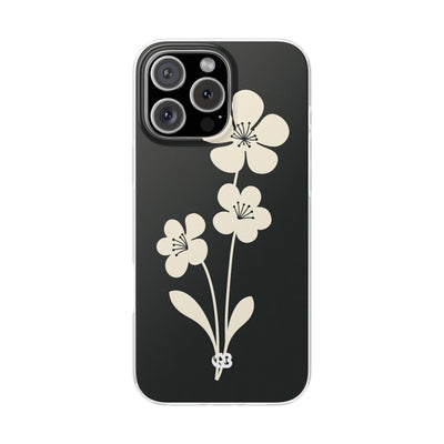 Black Lite Phone Case for iPhone - Obsidian Cream Bloom