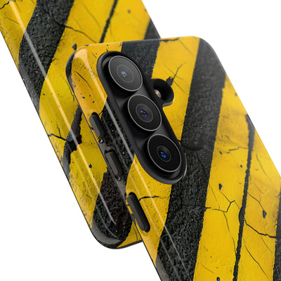 Cracked Hazard Stripes · Tough Handyhülle für Samsung