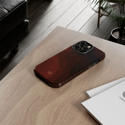 Red Tough Phone Case for iPhone - Terracotta Nerve Map