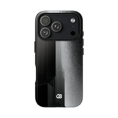 Black Tough Phone Case for iPhone - Brutalist Pixel Monolith