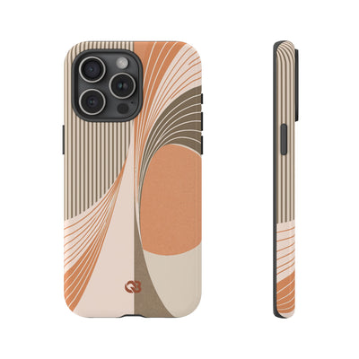 Orange Tough Phone Case for iPhone - Desert Arc Horizon