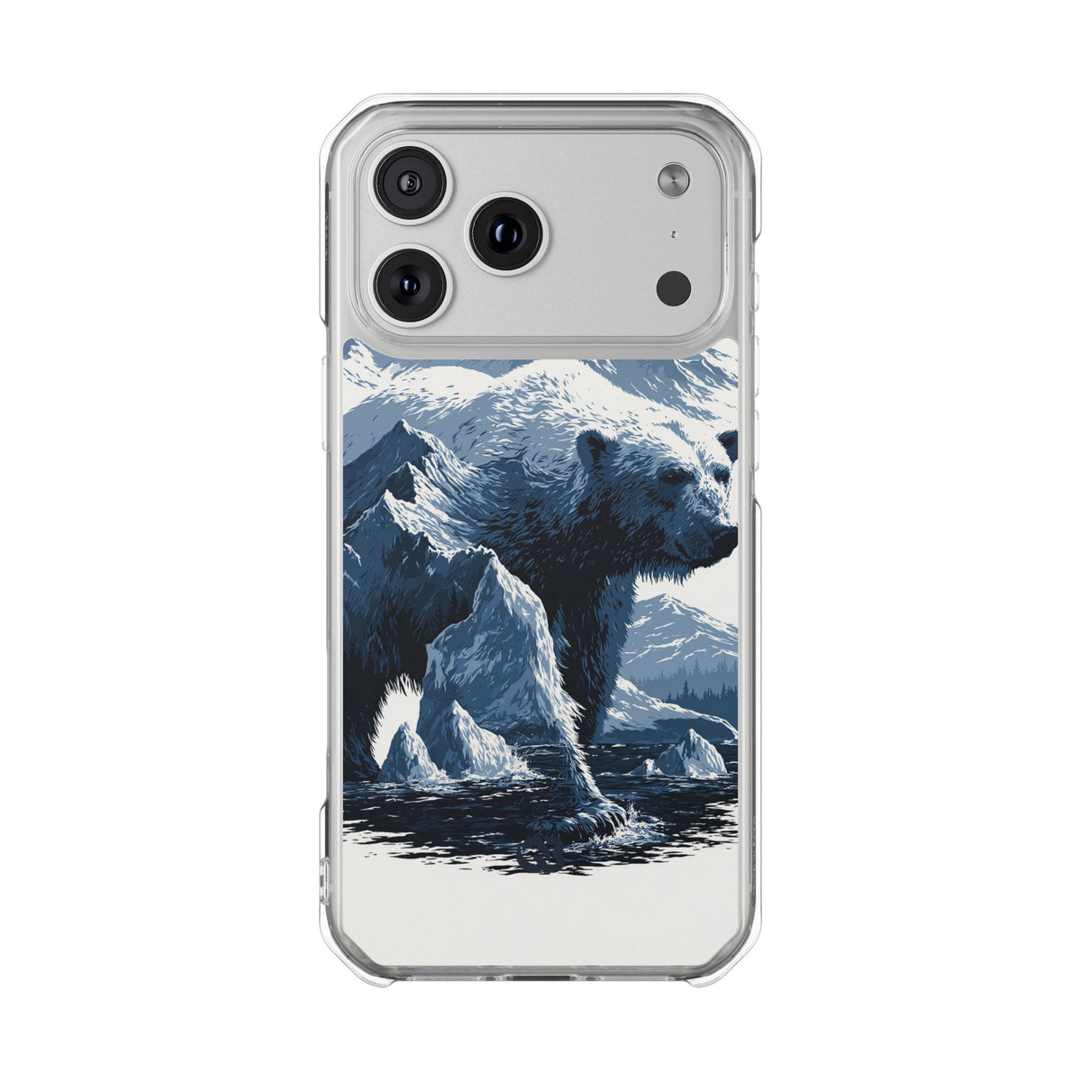 Fjord Summit Bear · Clear Impact Magnetic Phone Case for iPhone · Blue