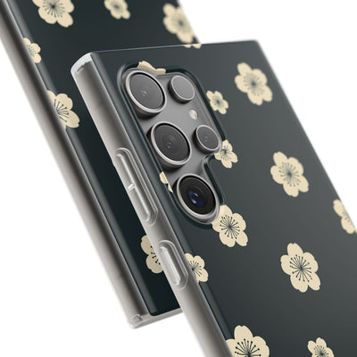 Teal Lite Phone Case for Samsung - Obsidian Cream Petals