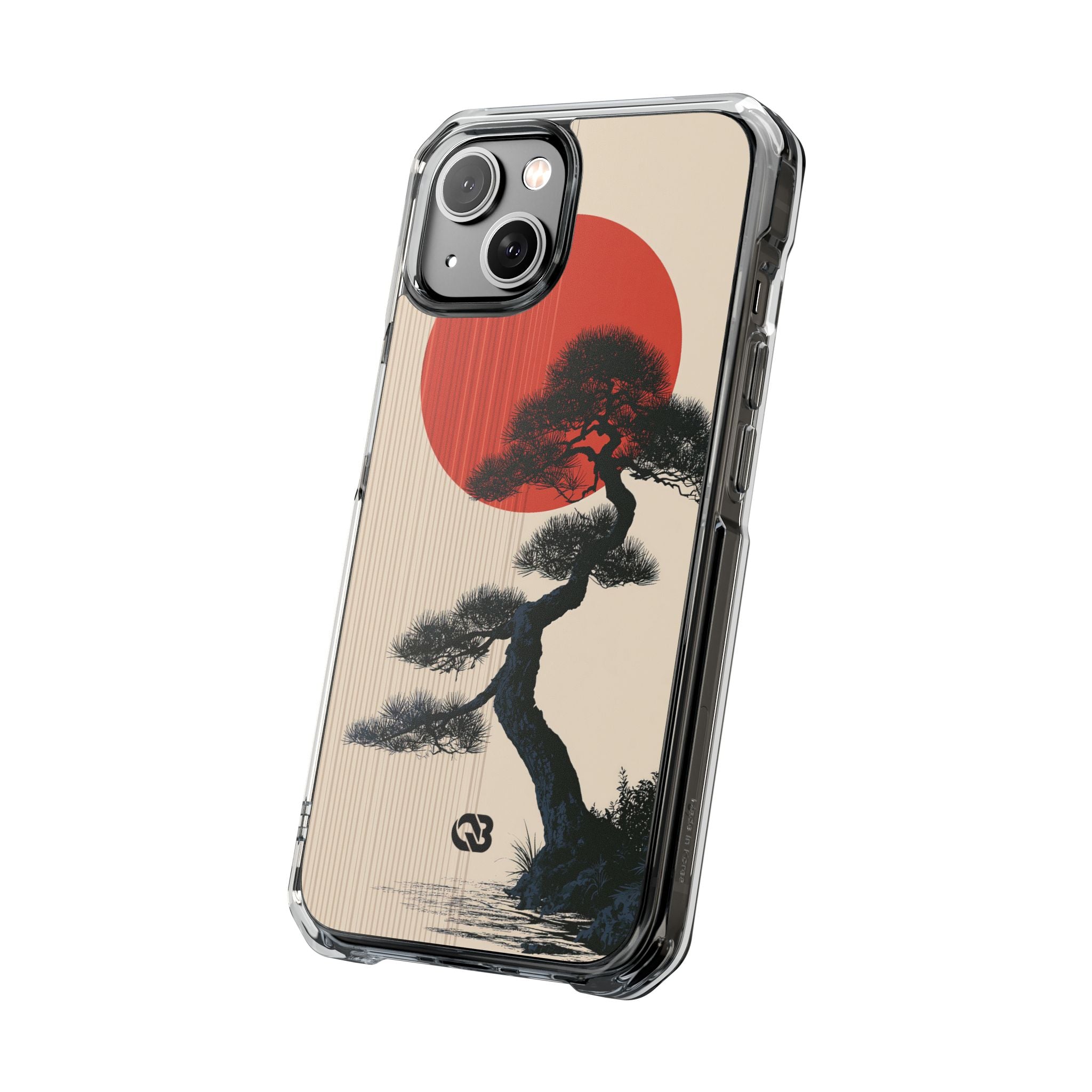 Beige Impact MagSafe Phone Case for iPhone - Kyoto Crimson Pine