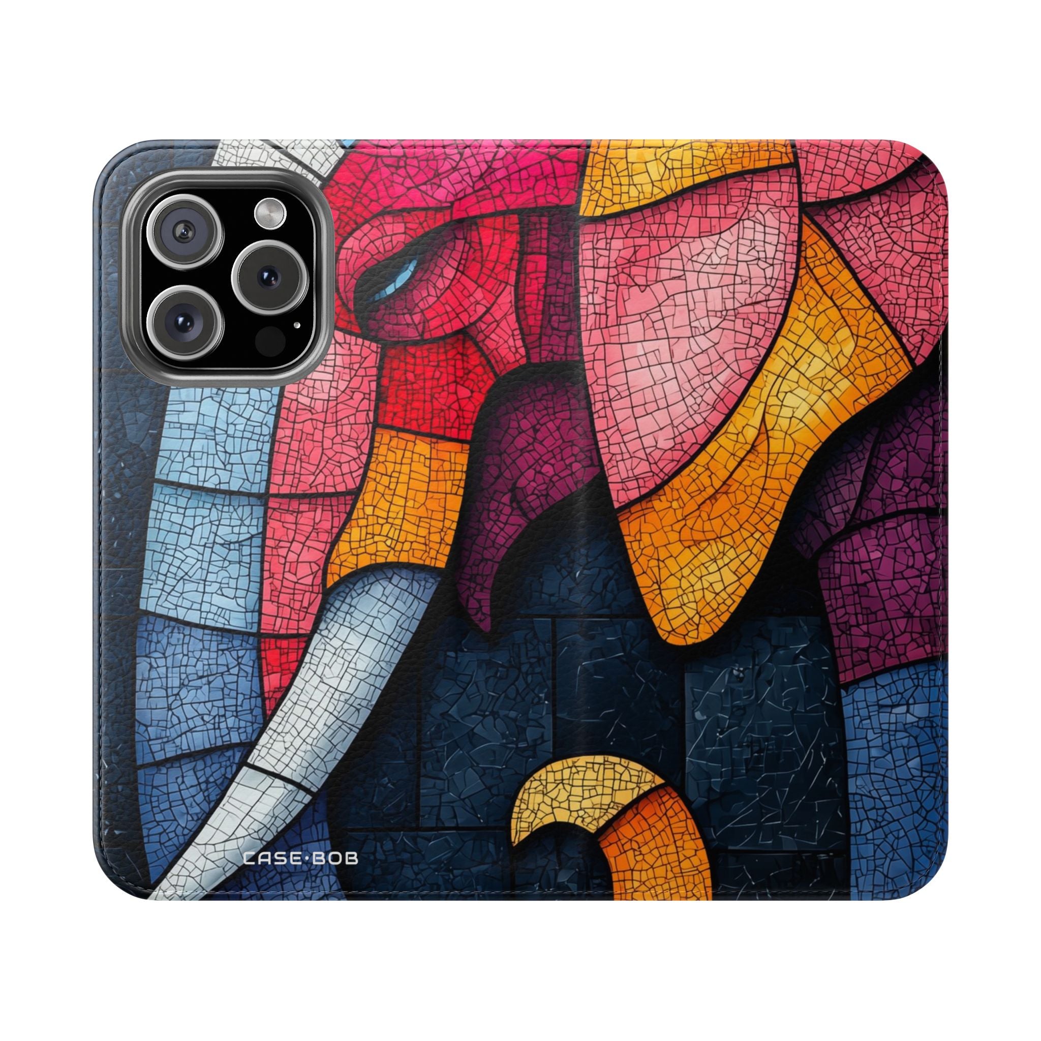 Blue Mosaic Elephant - iPhone 16 Pro Case - Wallet