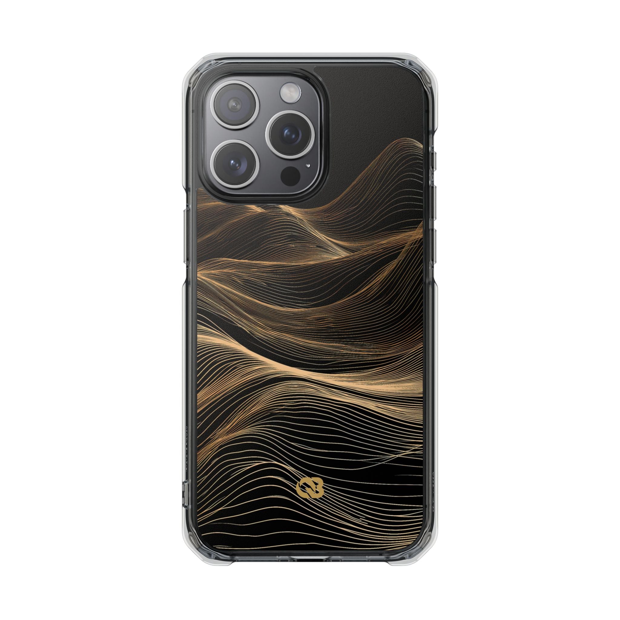 Black Impact MagSafe Phone Case for iPhone - Copper Topo Ridge
