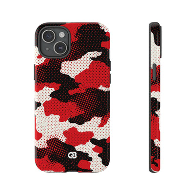 Crimson Halftone Camo · Tough Phone Case for iPhone · Red
