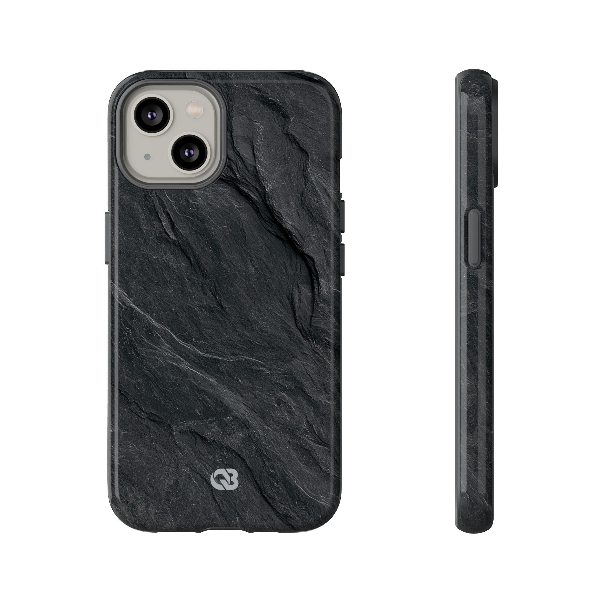 Black Tough Phone Case for iPhone - Midnight Slate Ridge