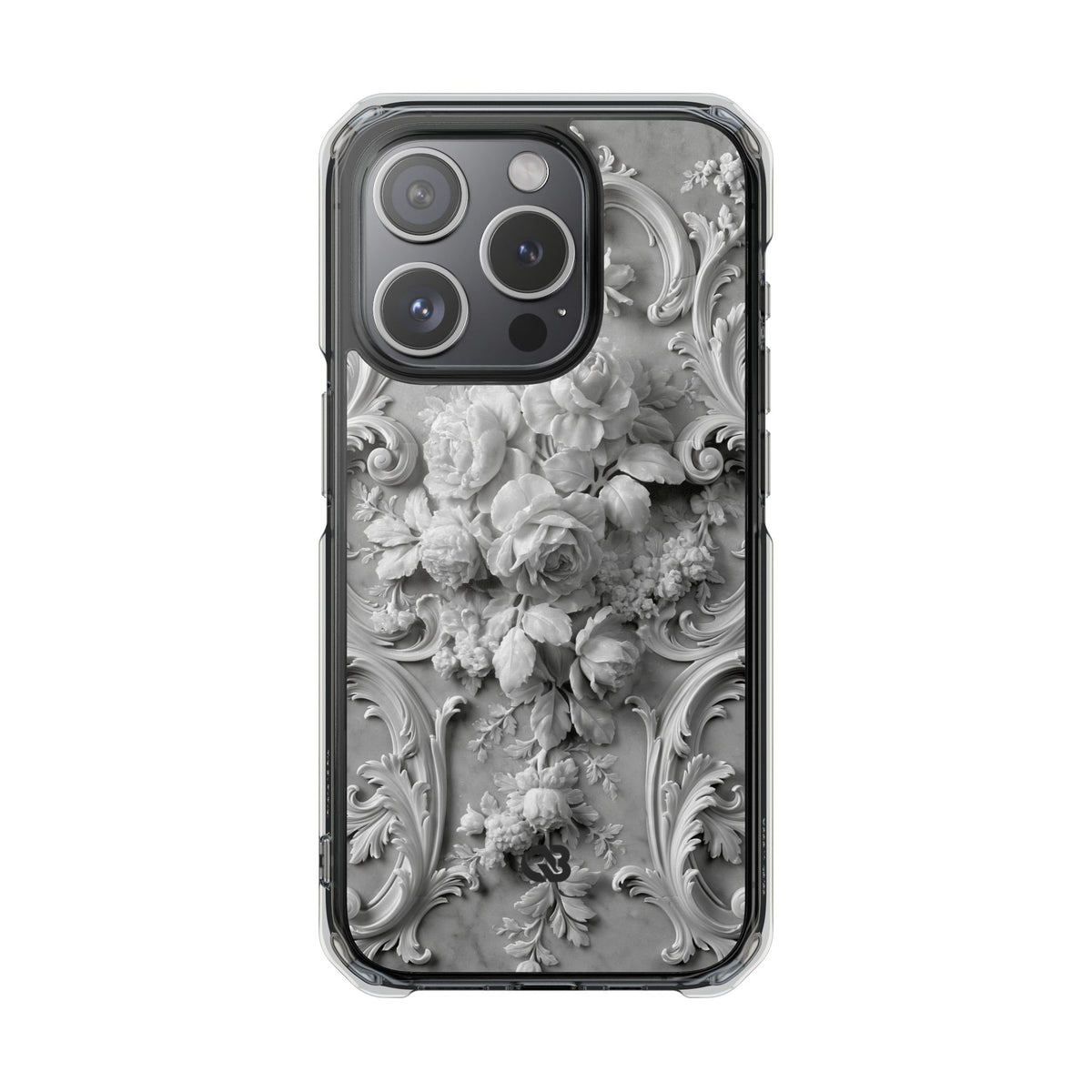 Rococo Marble Rose · Clear Impact Magnetic Phone Case for iPhone · White