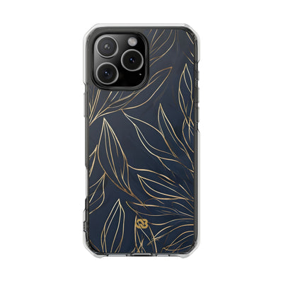 Gilded Navy Foliage · Impact Coque de téléphone pour iPhone · Magsafe