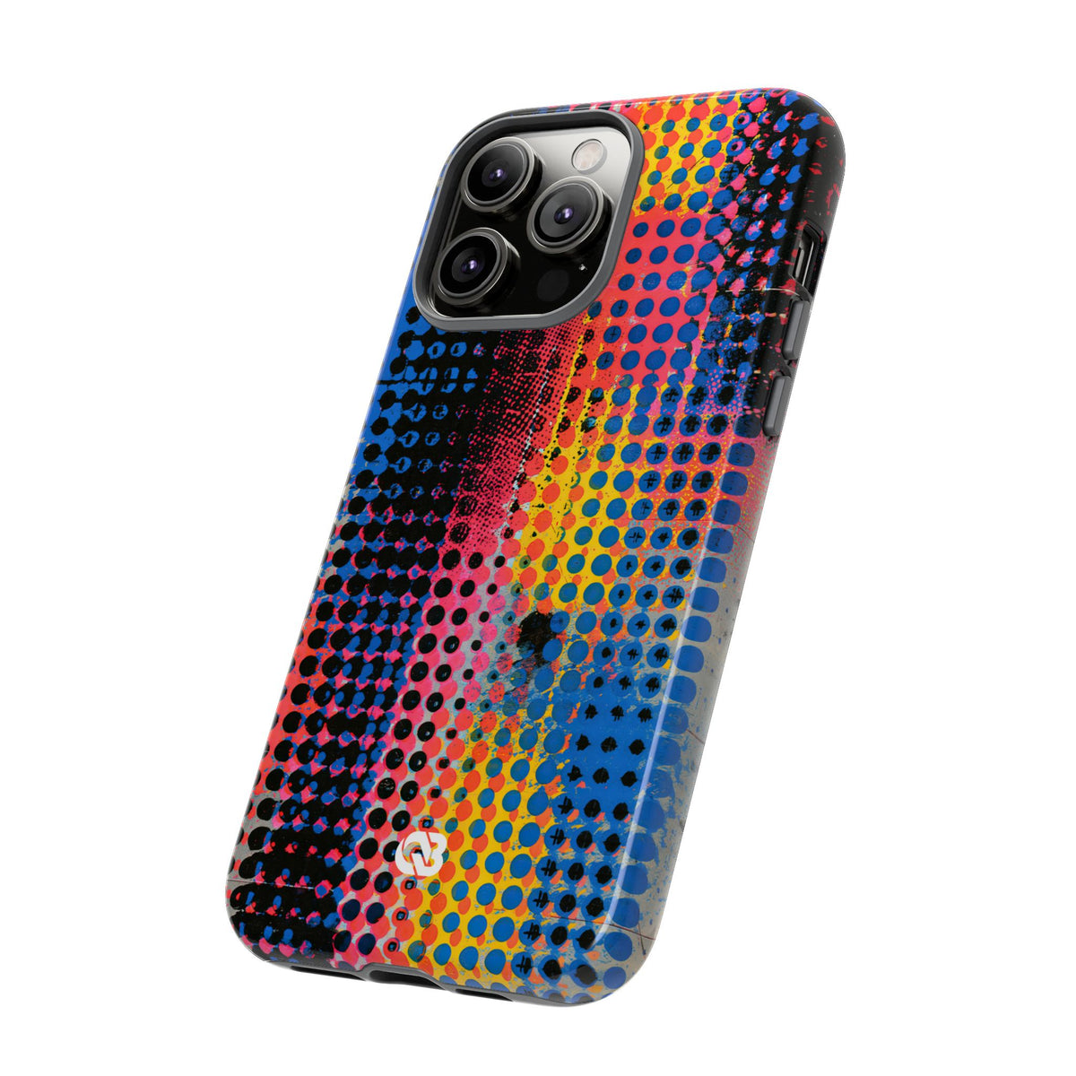 Chromatic Halftone Grid · Tough Phone Case for iPhone · Blue