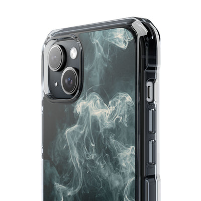 Luminescent Vapor Drift · Clear Impact Magnetic Phone Case for iPhone · Teal