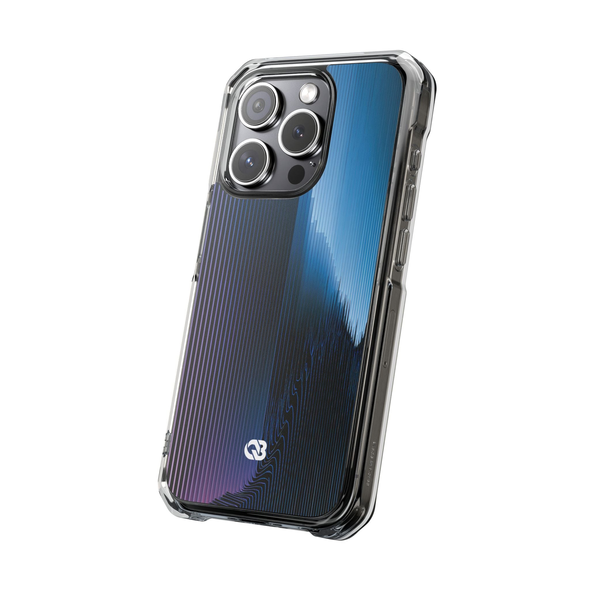 Blue Impact MagSafe Phone Case for iPhone - Indigo Distortion Wave