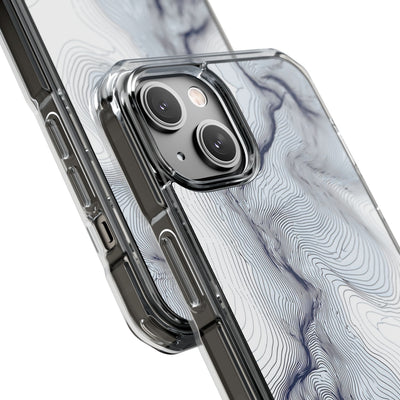 White Impact MagSafe Phone Case for iPhone - Nordic Ridge Topo