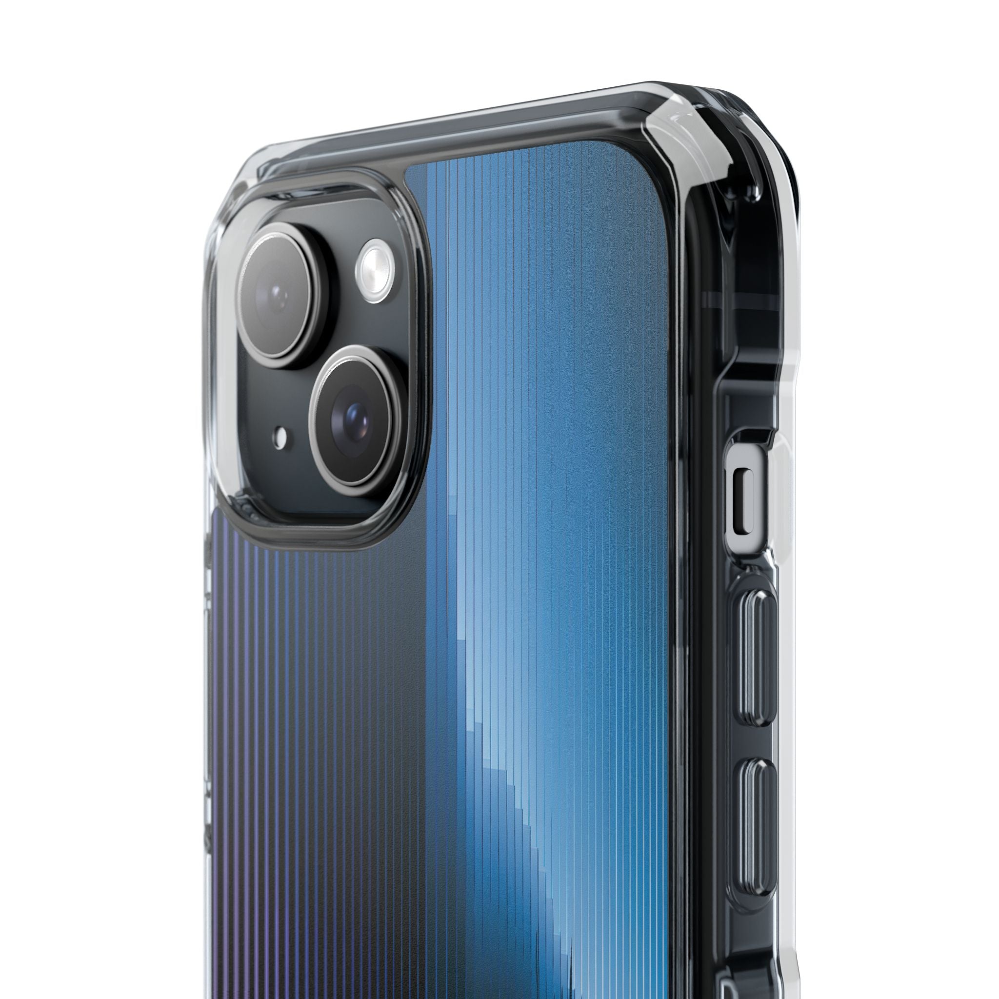 Blue Impact MagSafe Phone Case for iPhone - Indigo Distortion Wave