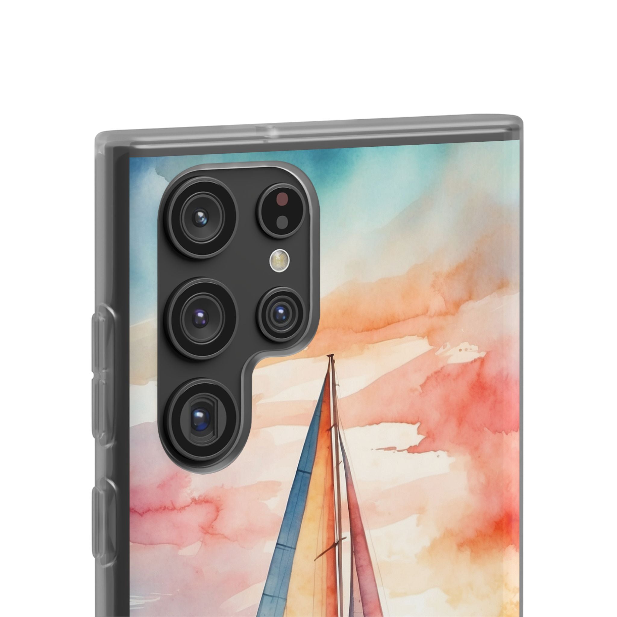 Crimson Horizon Sail · Soft Phone Case for Samsung