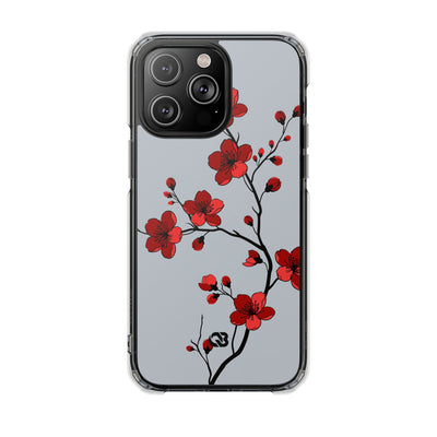 Grey Impact MagSafe Phone Case for iPhone - Crimson Blossom Onyx