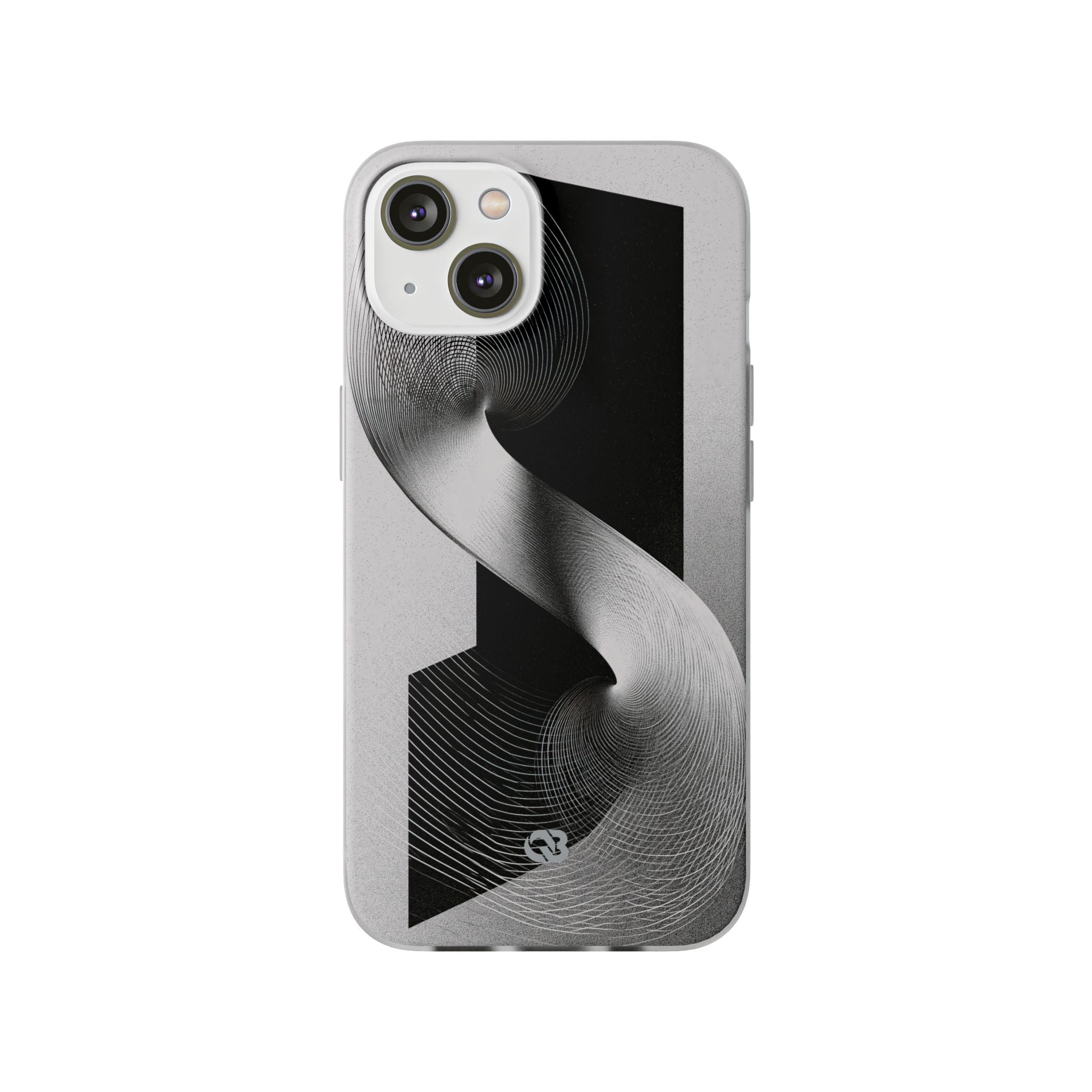 Grey Lite Phone Case for iPhone - Obsidian Moiré Wave