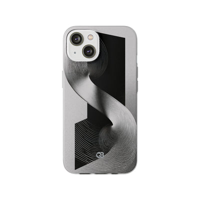 Grey Lite Phone Case for iPhone - Obsidian Moiré Wave