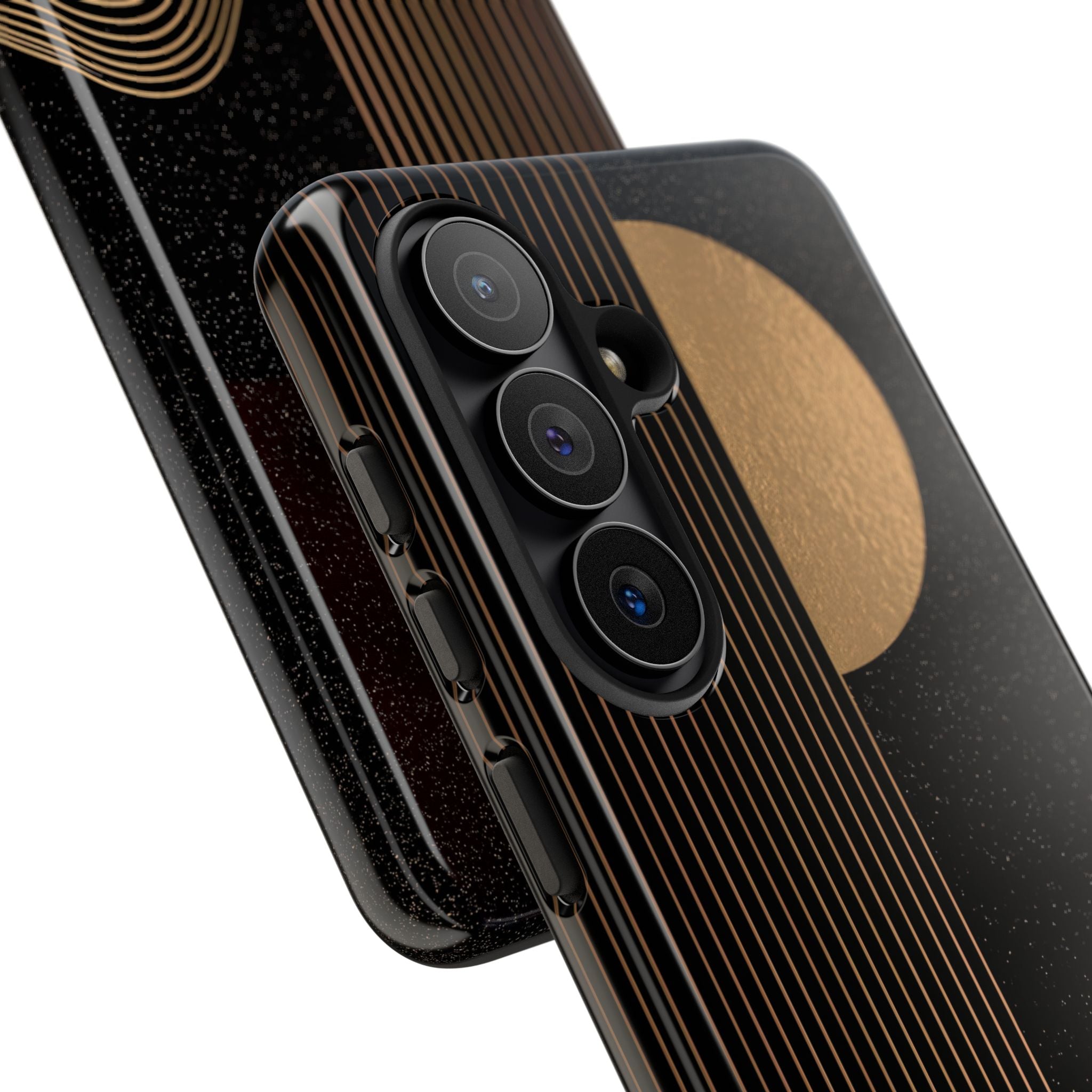 Gold Tough Phone Case for Samsung - Gilded Obsidian Dunes