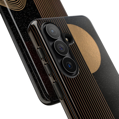 Gold Tough Phone Case for Samsung - Gilded Obsidian Dunes