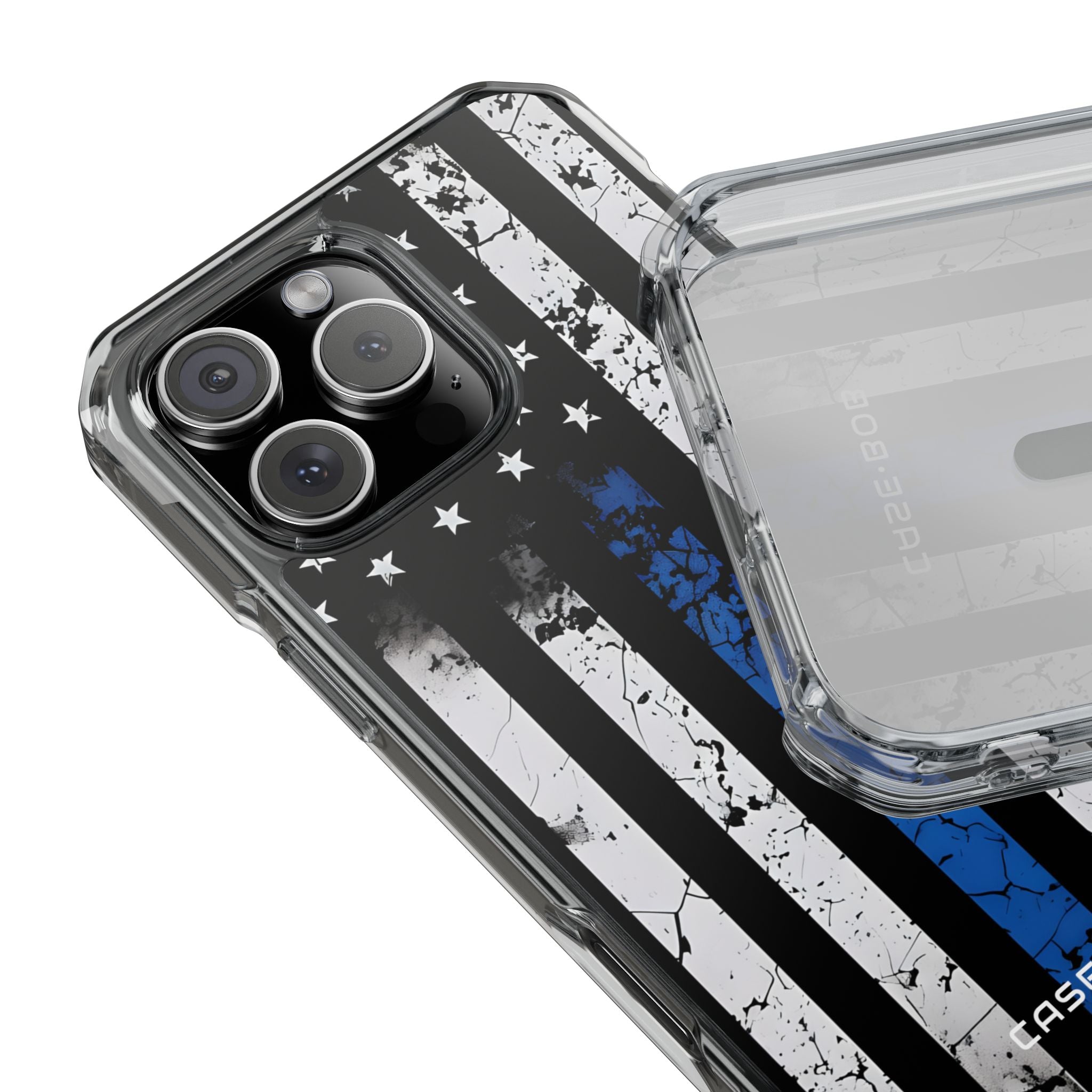 Blau gestreifte Flagge iPhone 16 Pro Max Case - Impact