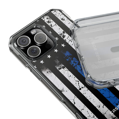 Blau gestreifte Flagge iPhone 16 Pro Max Case - Impact