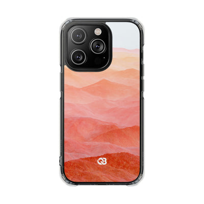 Alpenglow Ridge Vista · Clear Impact Magnetic Phone Case for iPhone · Orange