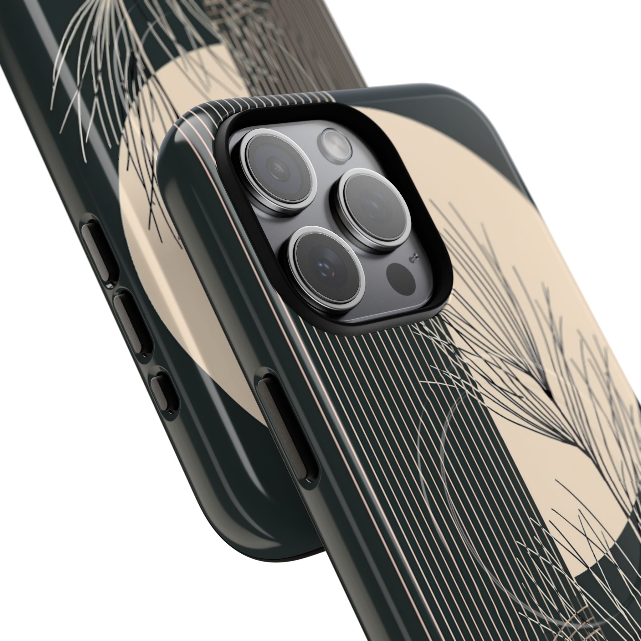 Black Tough 2.0 Magsafe Phone Case for iPhone - Obsidian Sand Willow
